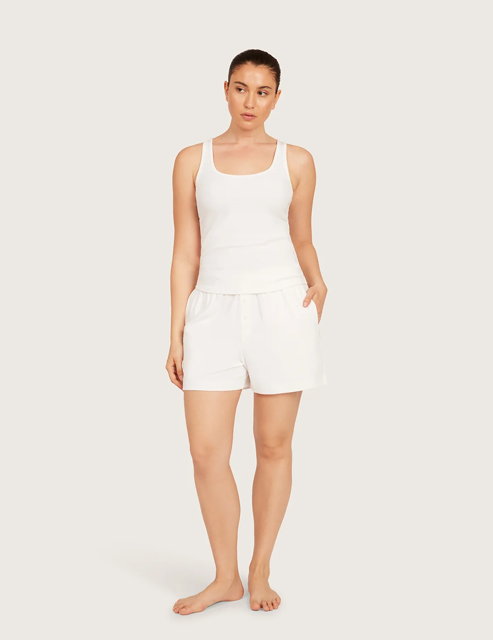 AiraRib™ lounge-tanktop – Chalk White – billede 5