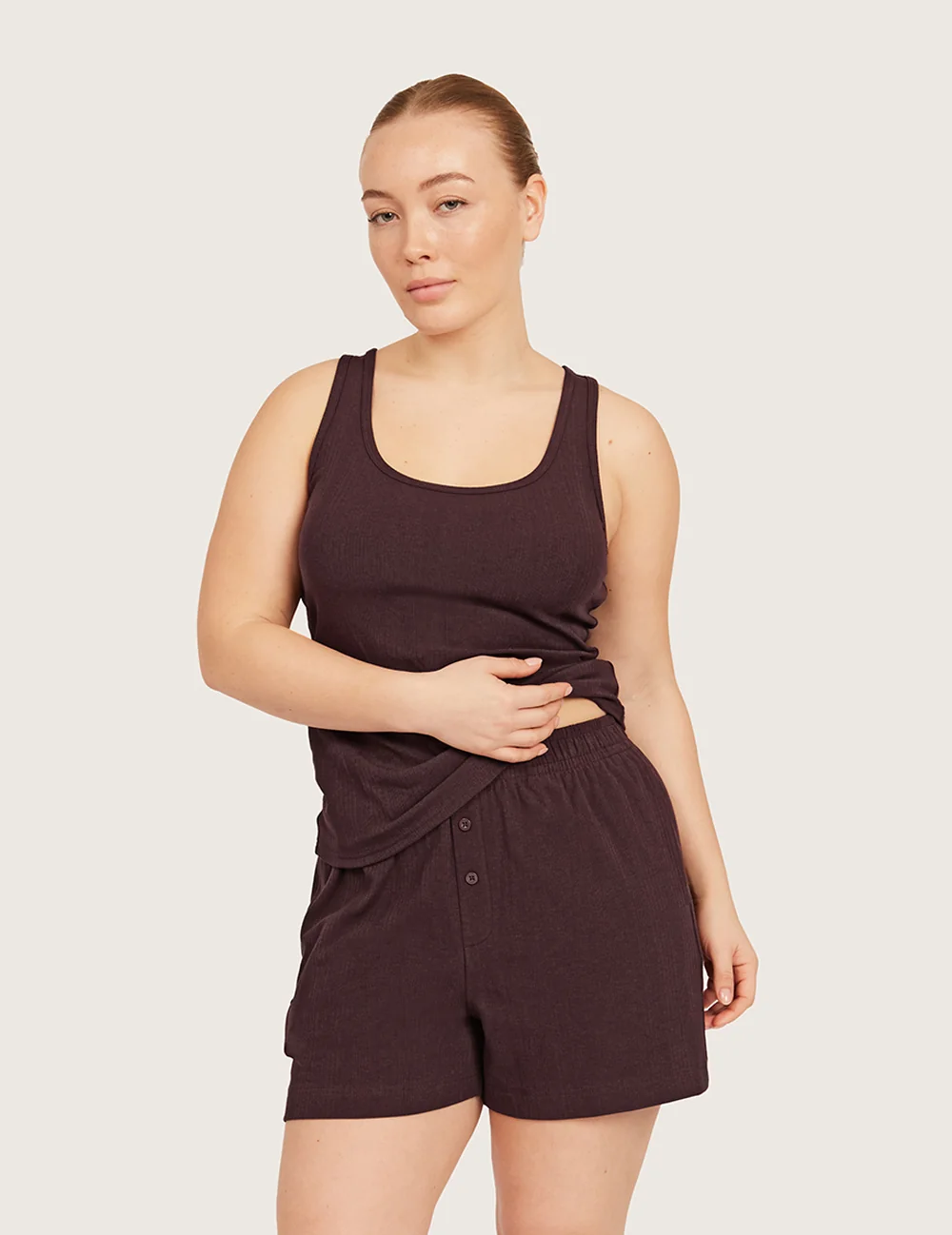 AiraRib™ lounge-tanktop – Mulberry – billede 13