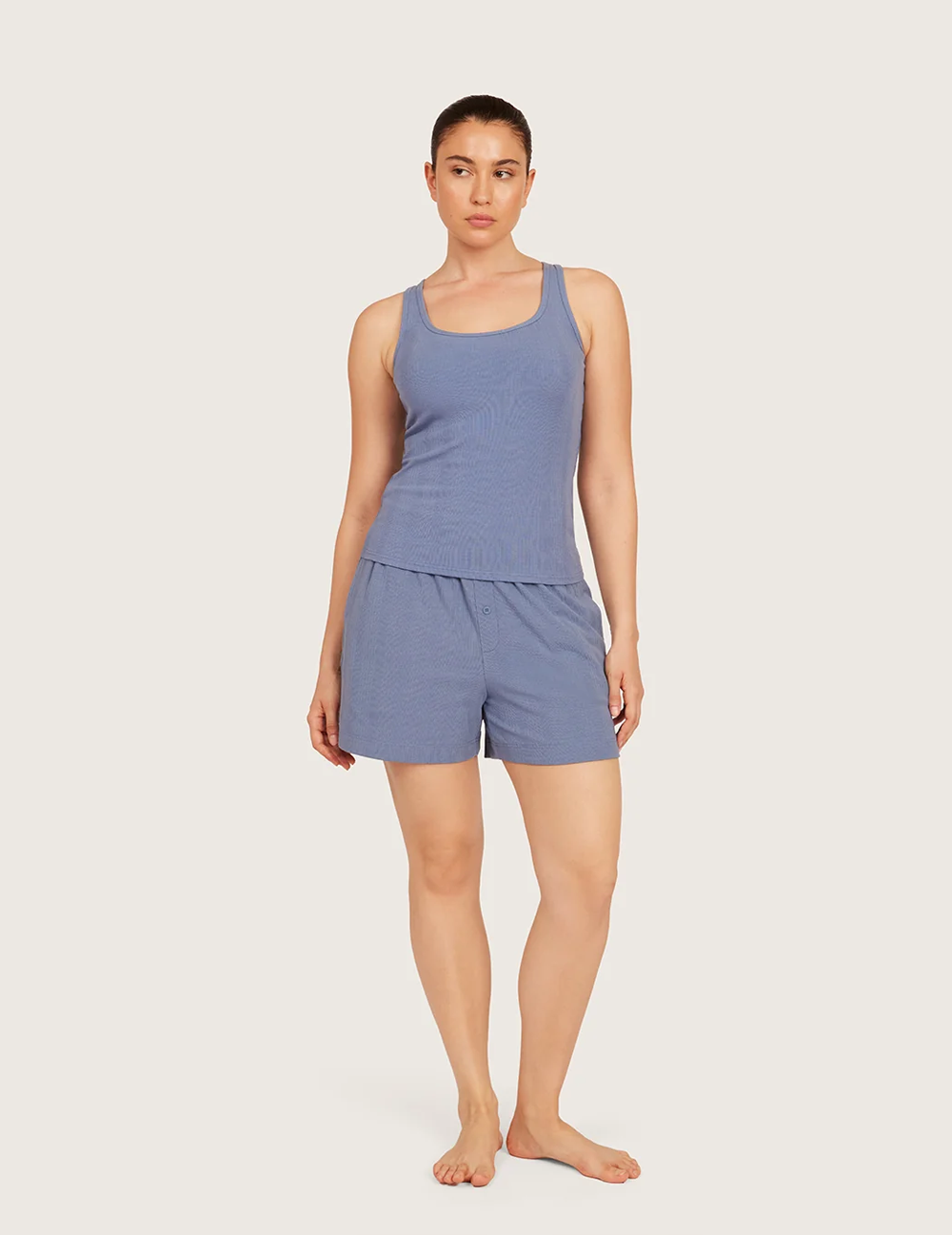 AiraRib™ lounge-tanktop – Steel Blue – billede 5
