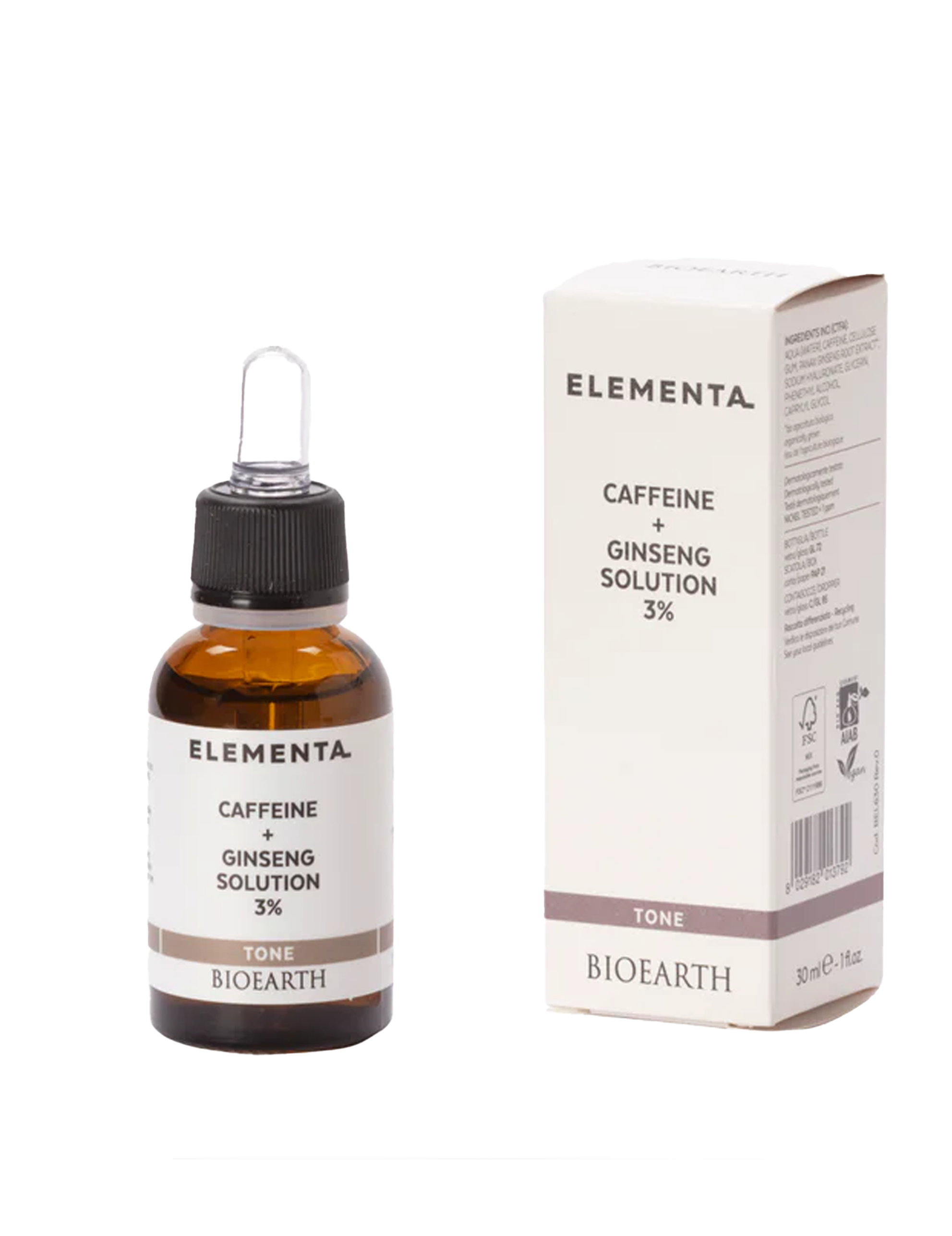 ELEMENTA Caffeine + Ginseng Solution 3%, 30ml