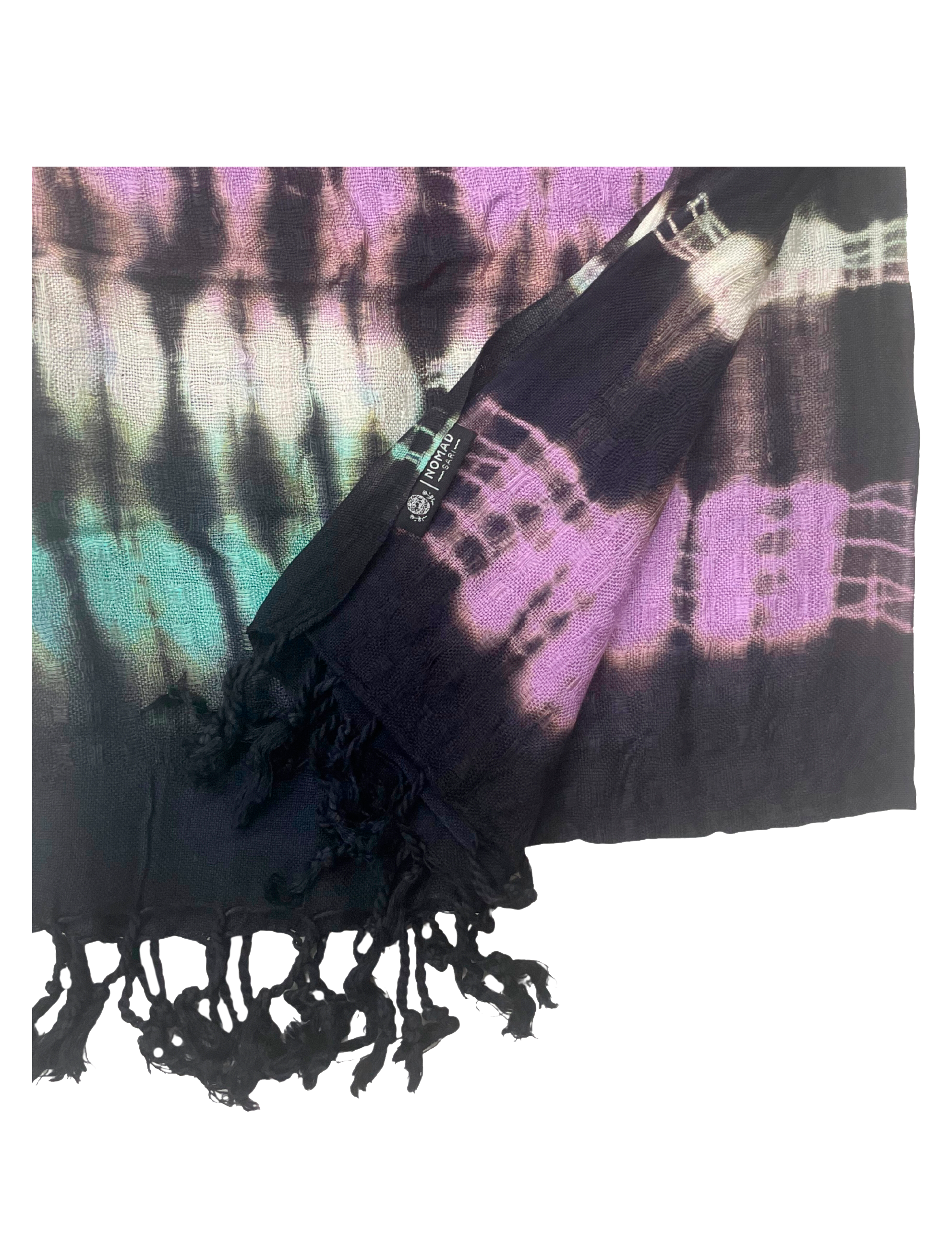 Håndfarvet Boheme Tørklæde i Hørblanding – Multi Stripes (62x200cm)