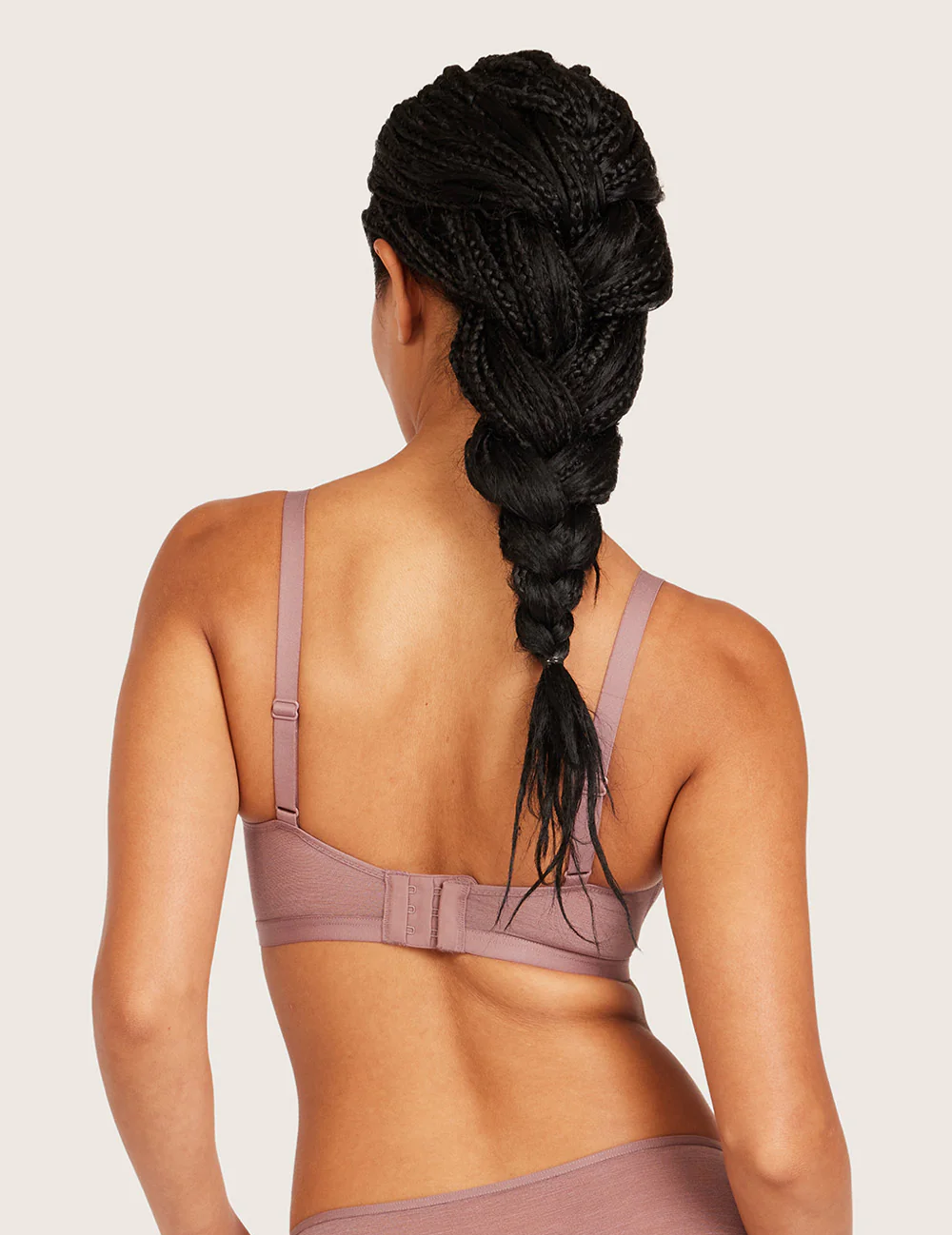 Boody FreeMesh® Crop BH i Mauve – bagfra på anden model