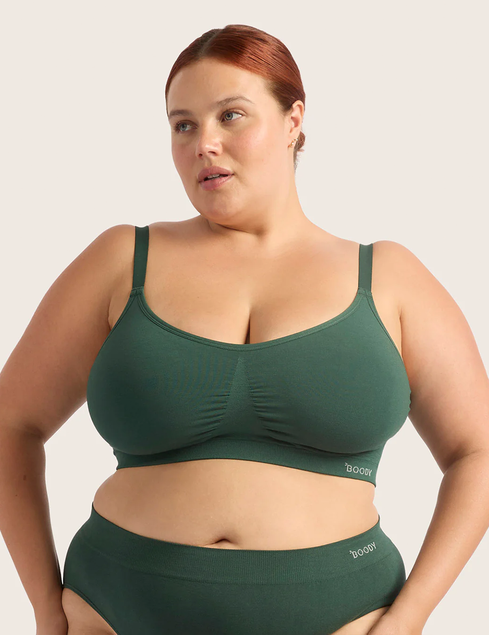 Full Bust Wireless Bra Emerald Green