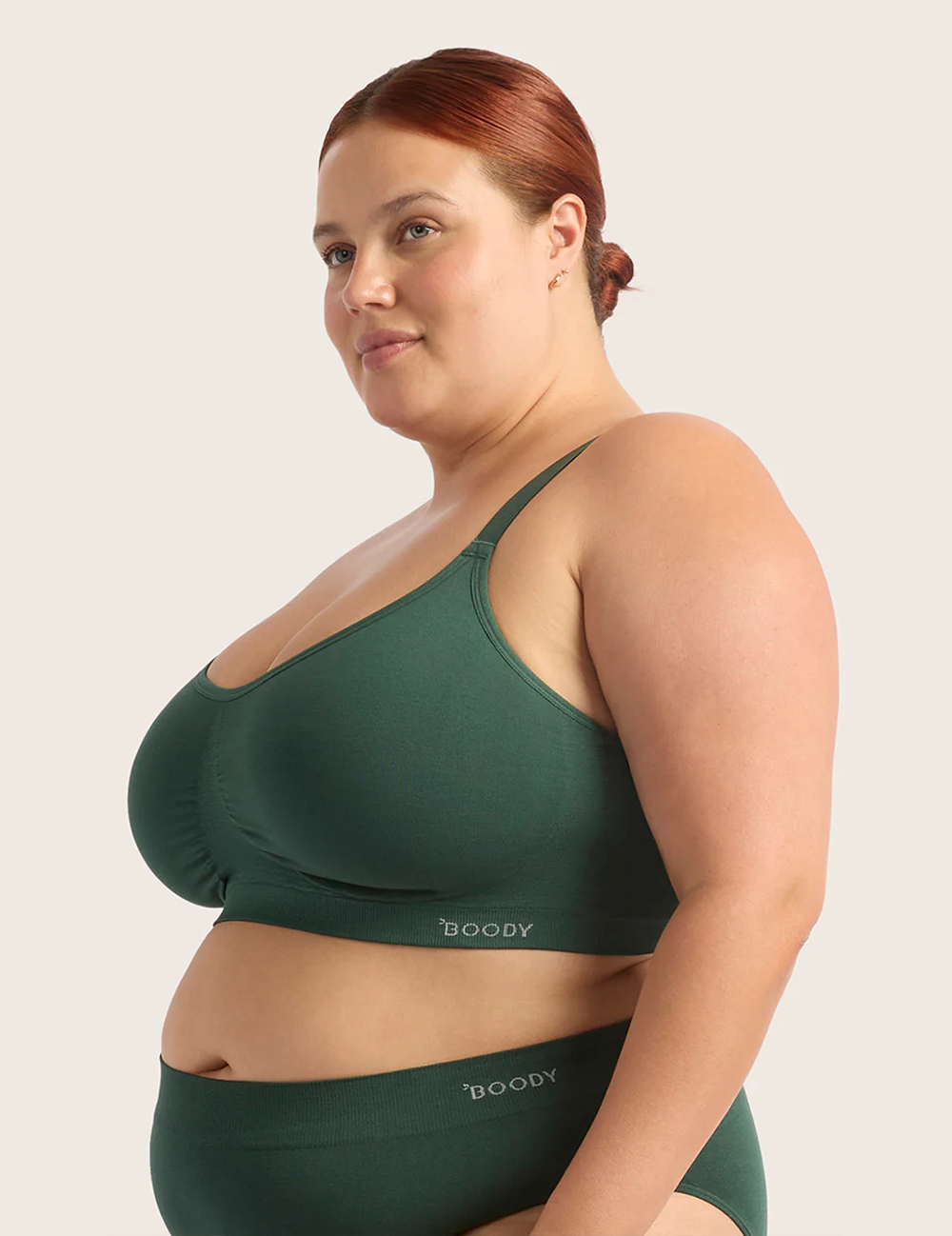 Full Bust Wireless Bra Emerald Green