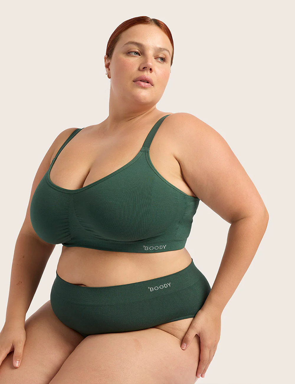 Full Bust Wireless Bra Emerald Green
