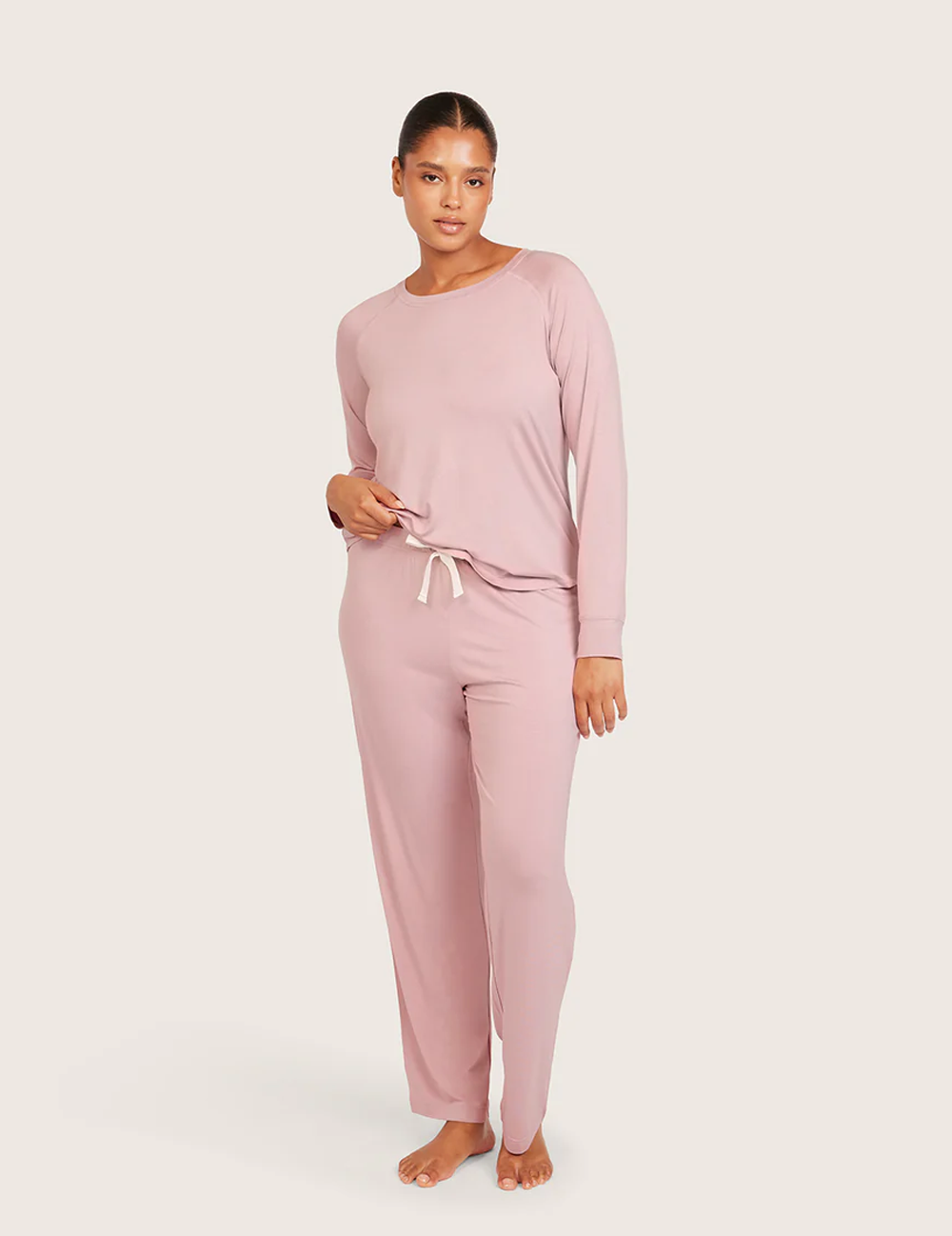 Boody Goodnight natbukser i Lilac – helfigur forfra