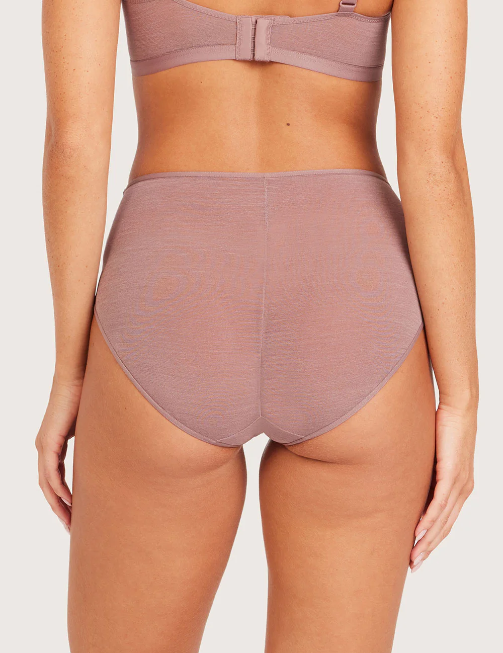 Boody FreeMesh® high cut maxi-trusse i Mauve – bagfra med fuld dækning