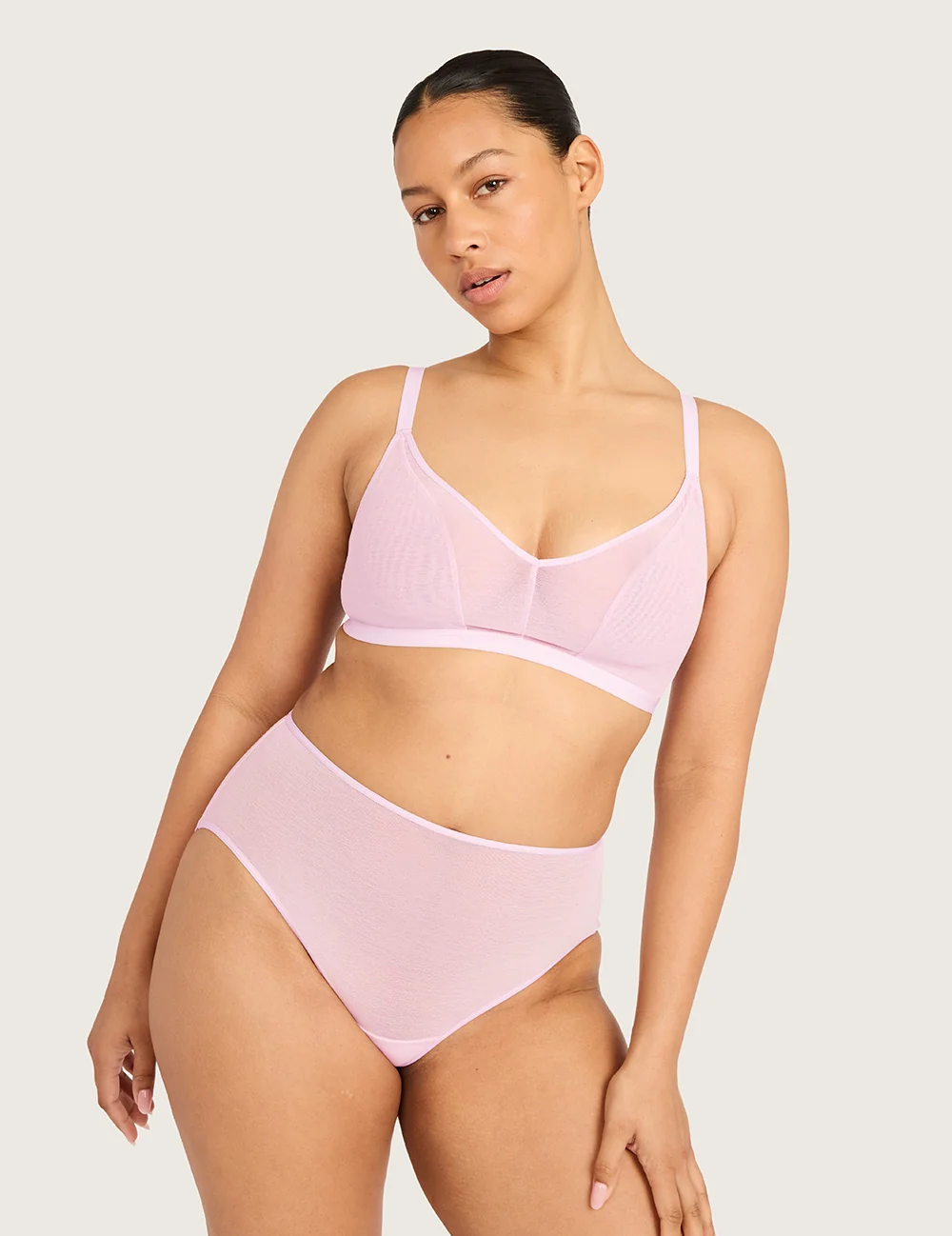 Boody FreeMesh high cut maxi-trusse i Pink Sorbet – billede 12
