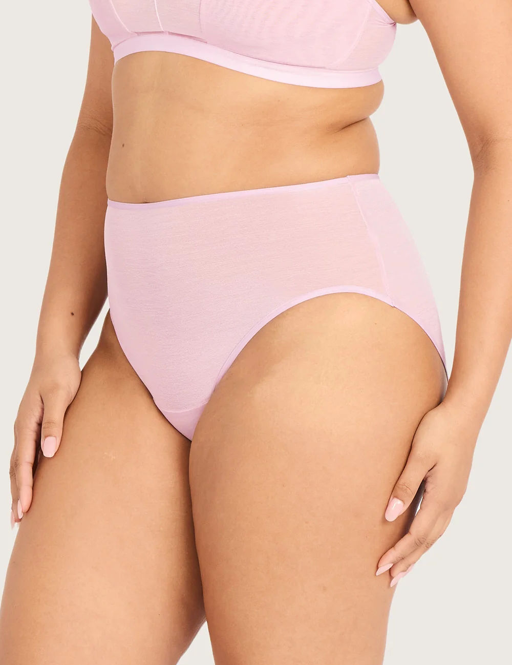 Boody FreeMesh high cut maxi-trusse i Pink Sorbet – billede 9