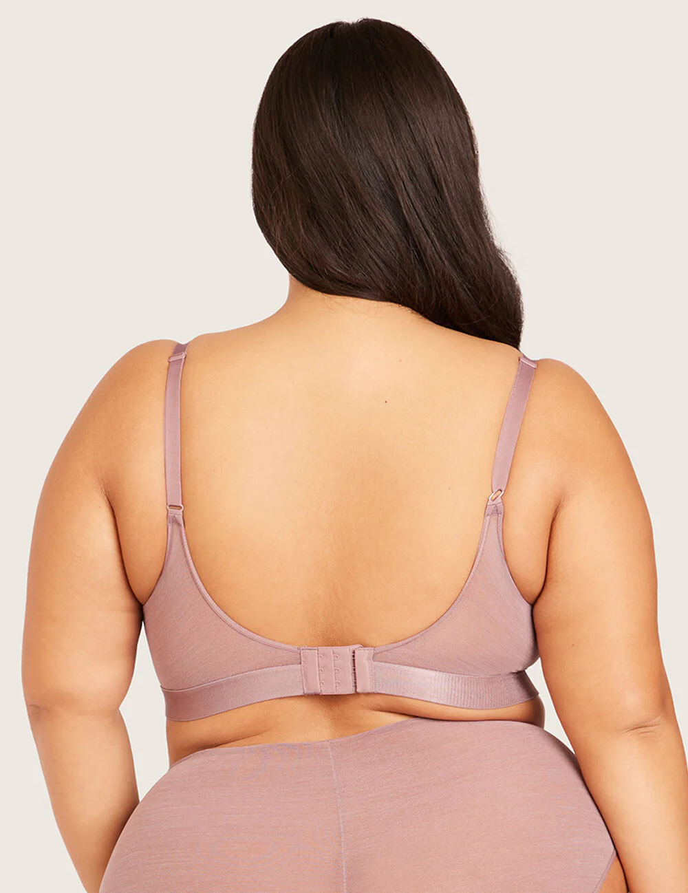 Boody FreeMesh® BH uden bøjle i Mauve – bagfra på model