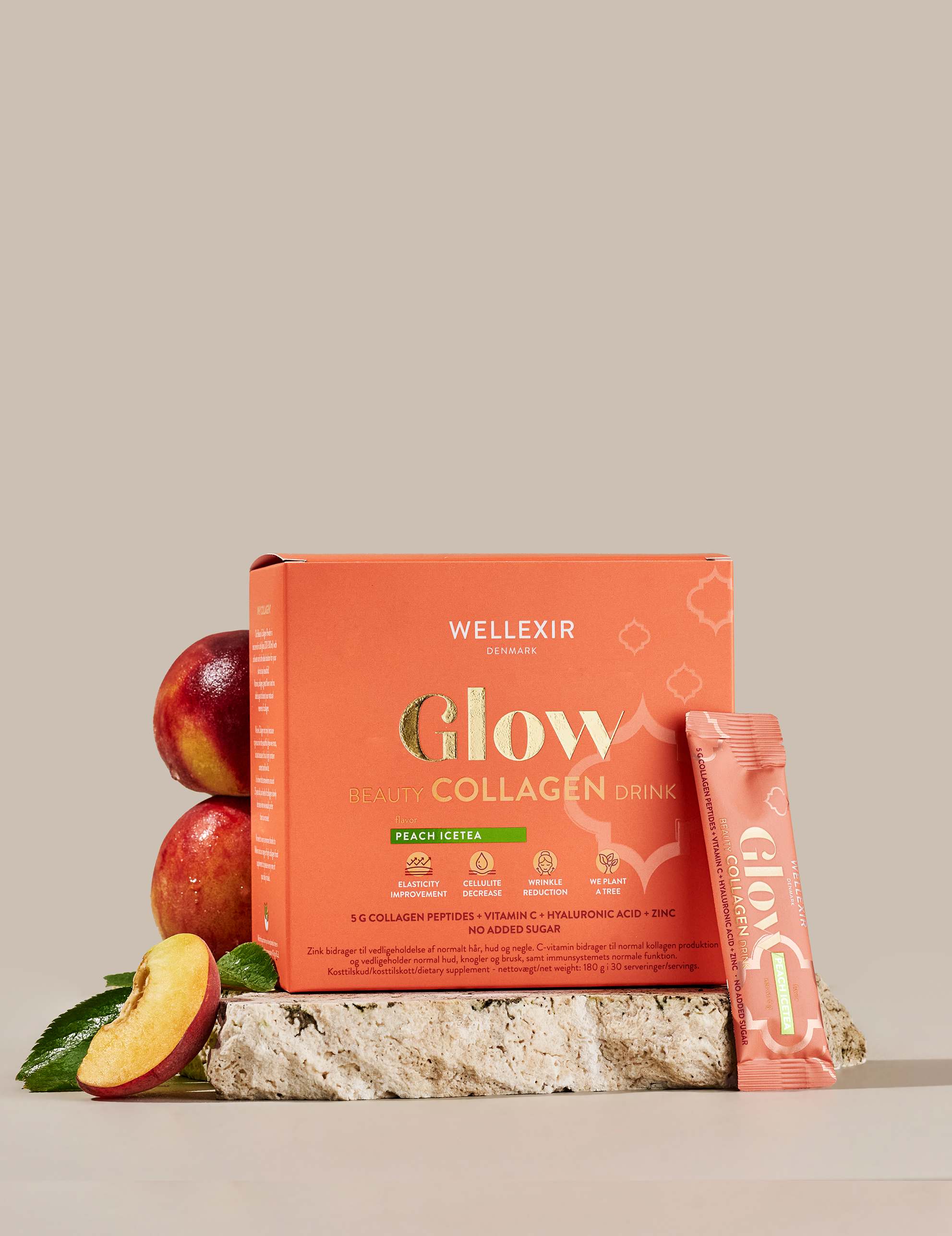 Glow Beauty Collagen Drink - Peach Ice Tea (30 stk)