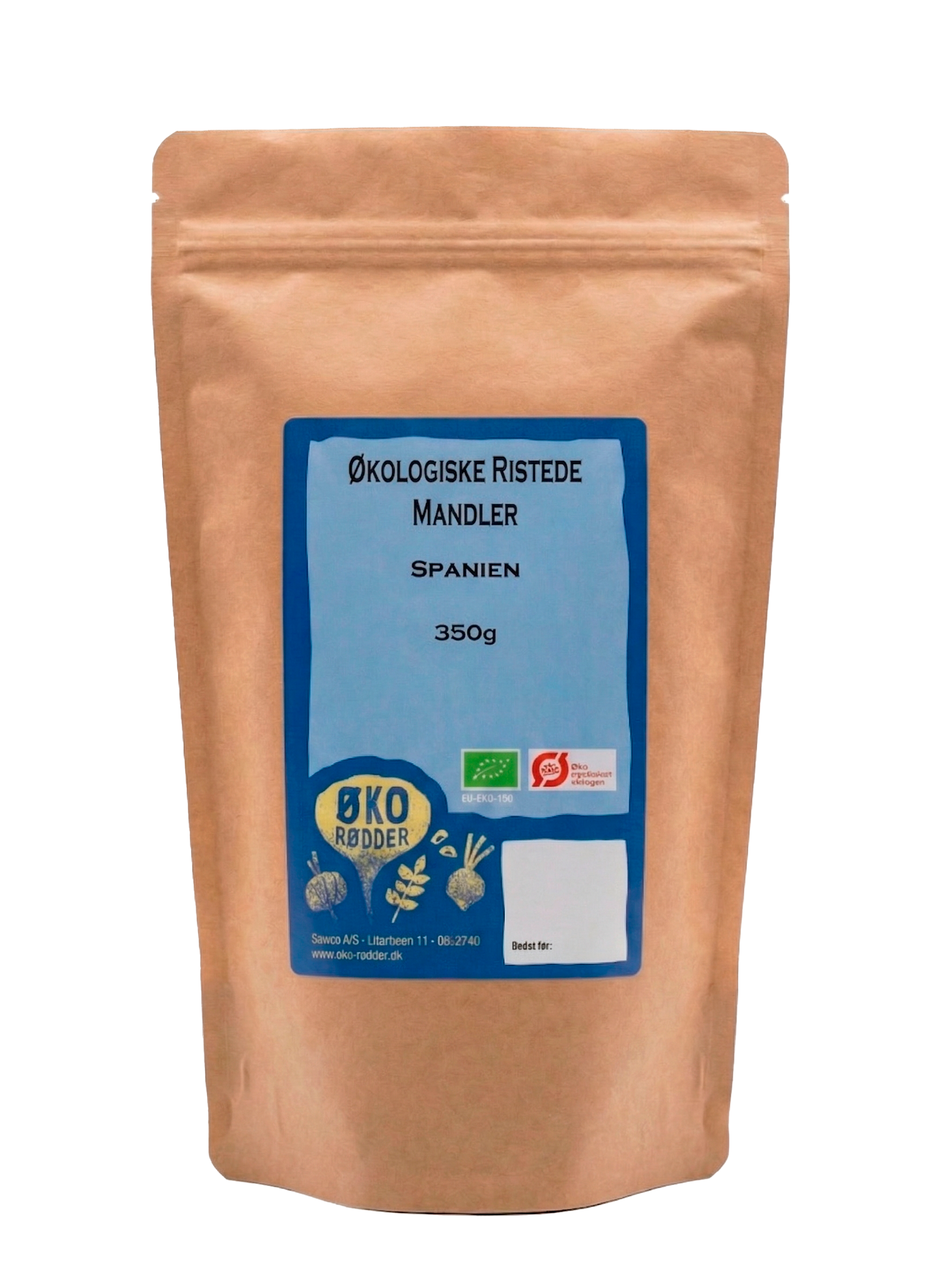 Økologiske Ristede Mandler (350g)