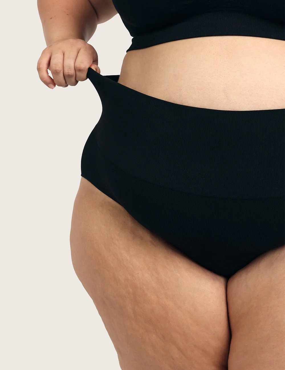 Shaper High Cut Full Briefs - Black