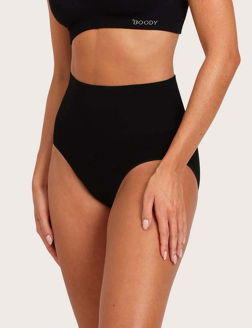 Shaper High Cut Full Briefs - Black
