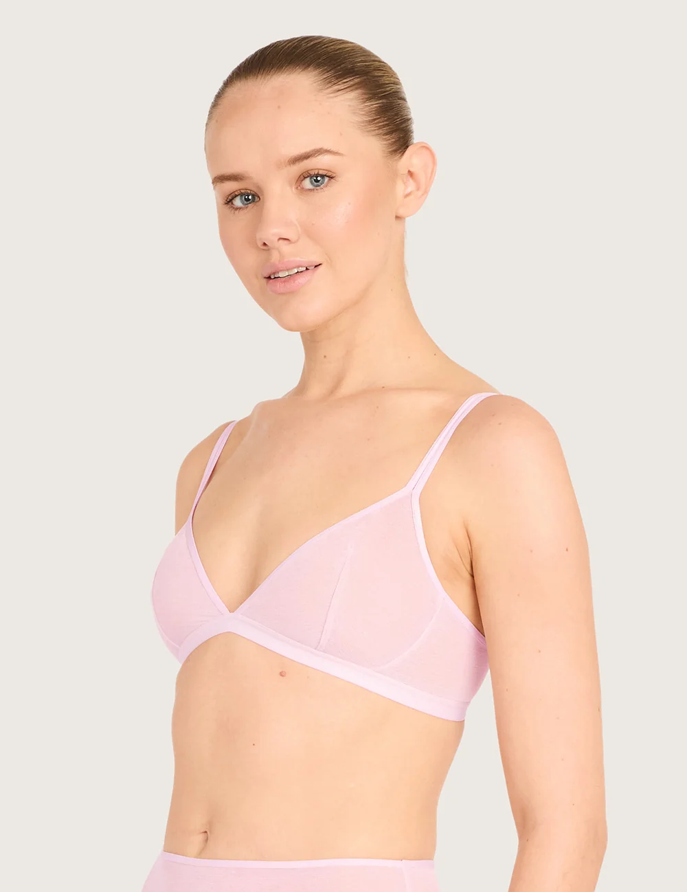 Boody FreeMesh trekants-bh i Pink Sorbet set fra siden