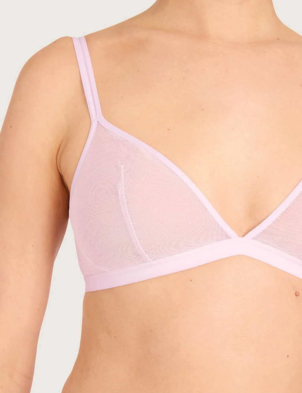 Nærbillede af FreeMesh trekants-bh i Pink Sorbet
