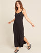 V-Neck Slip Dress – Black