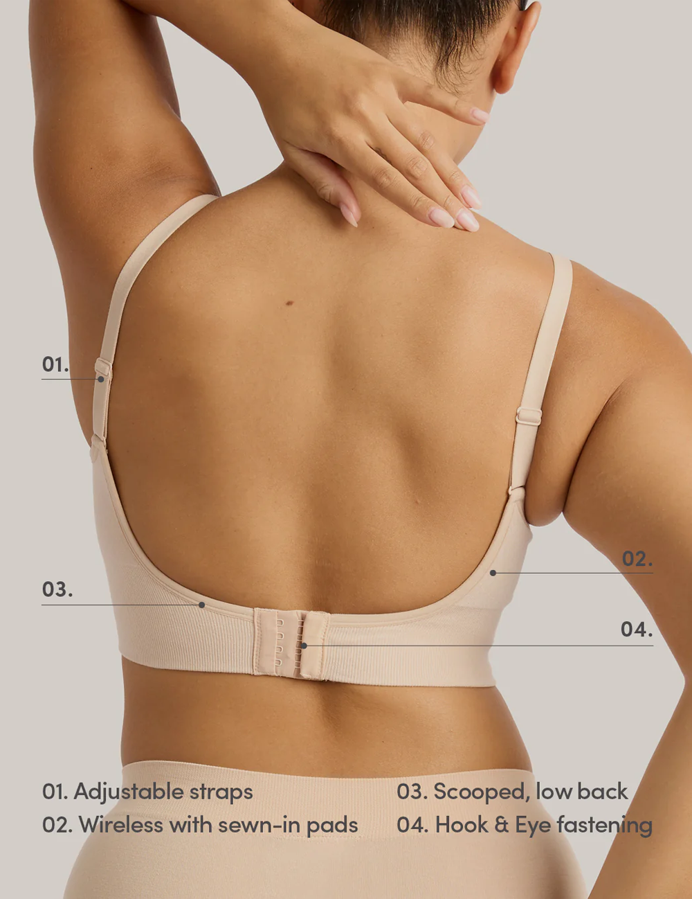 Wireless Low Back Bra