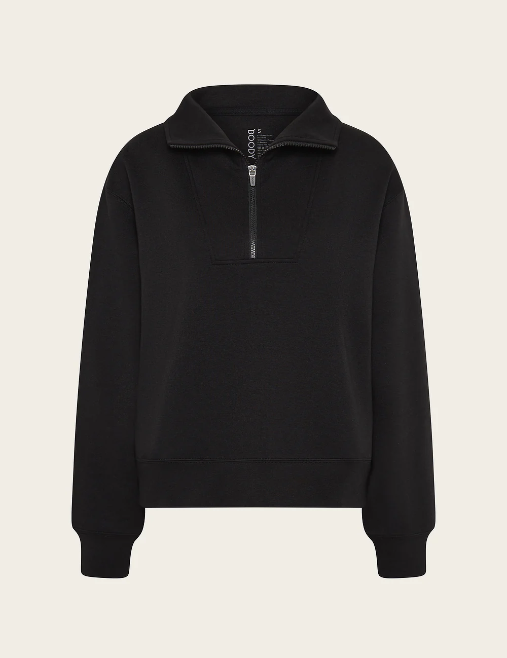 Sweatshirt med halv lynlås - Sort