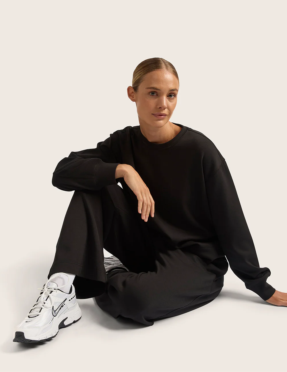 Sweatpants med lige ben - Sort