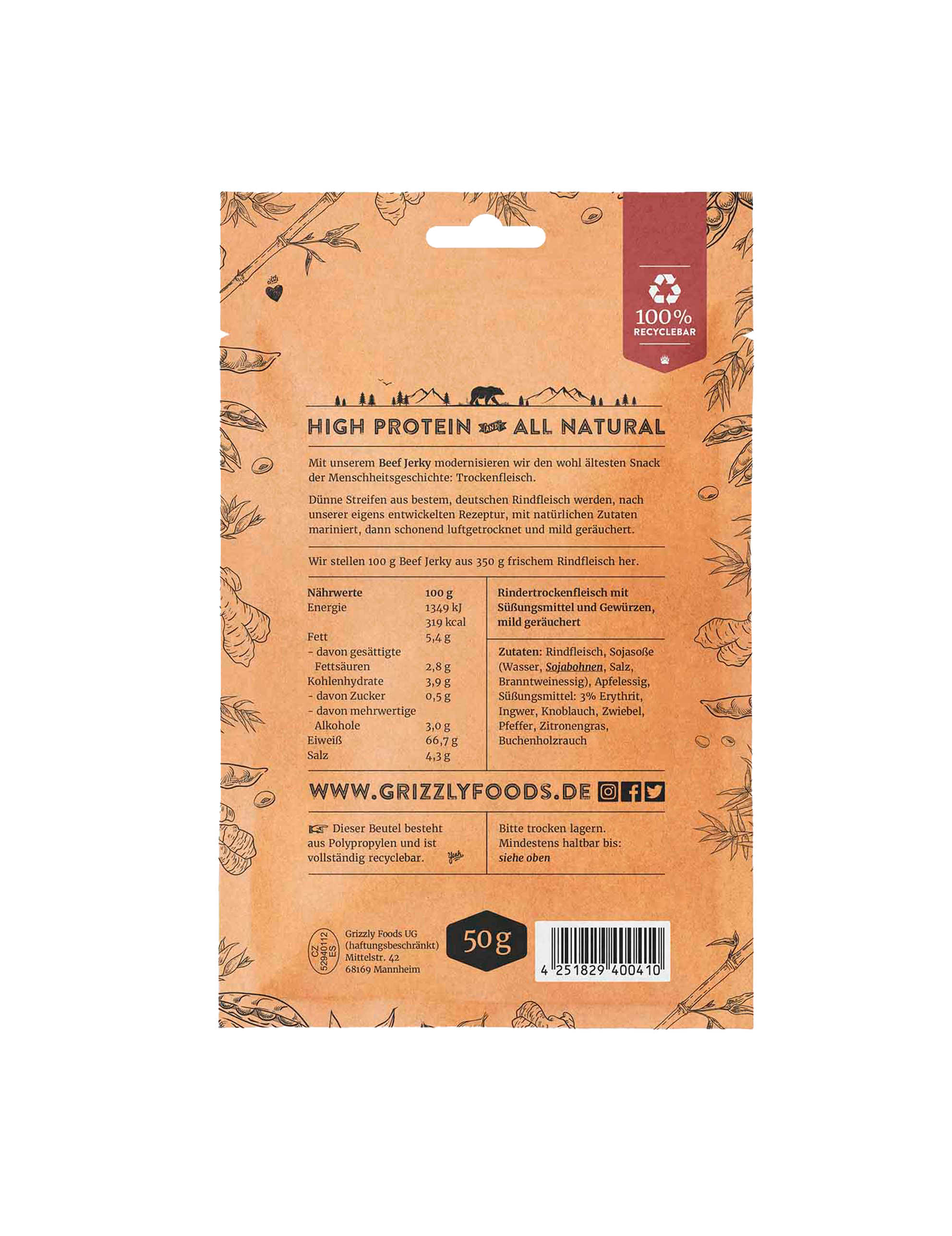 Beef Jerky Teriyaki (50g)