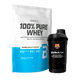 BioTechUSA 100% Pure Whey Protein Bourbon Vanilla, 1000 g, med sort FC Barcelona-shaker
