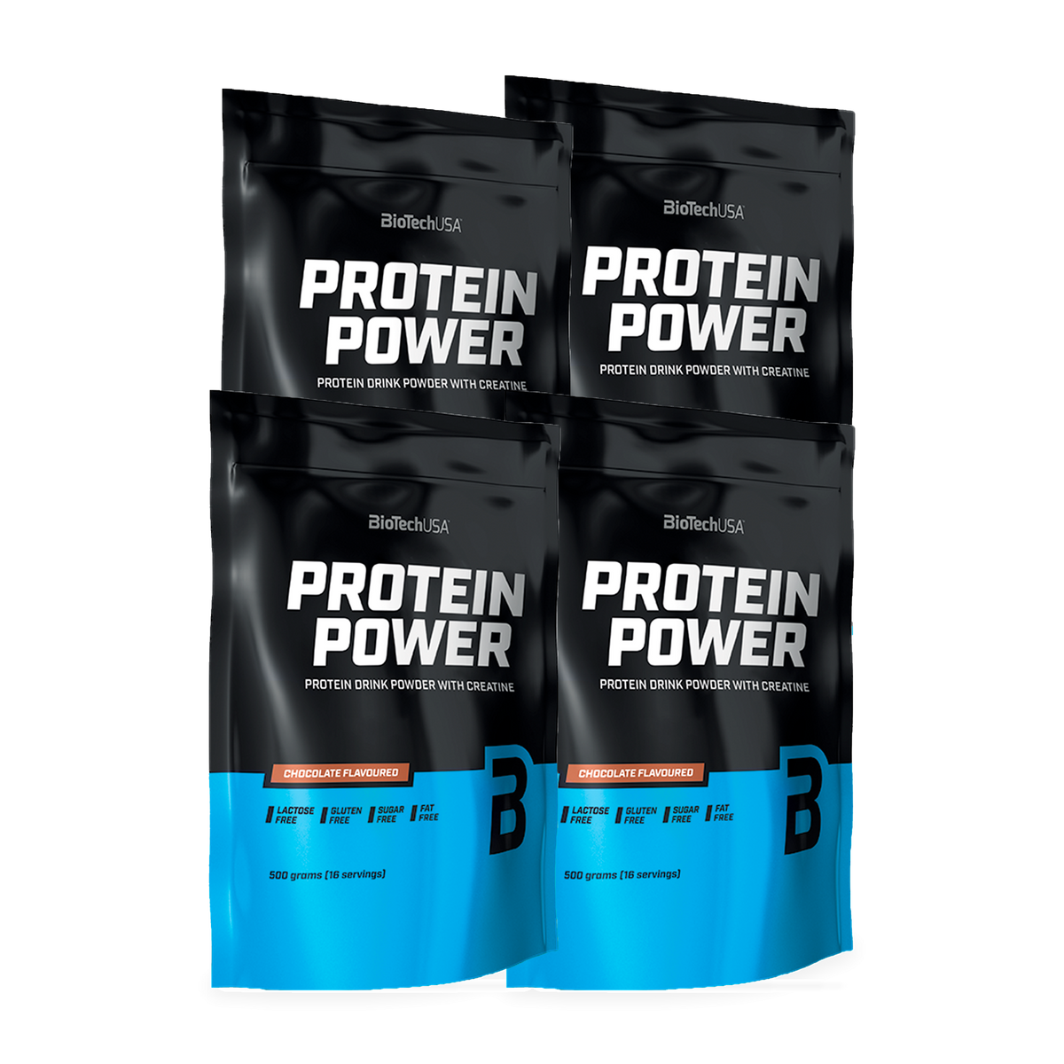 BioTechUSA Protein Power med chokoladesmag, 4 x 500 g