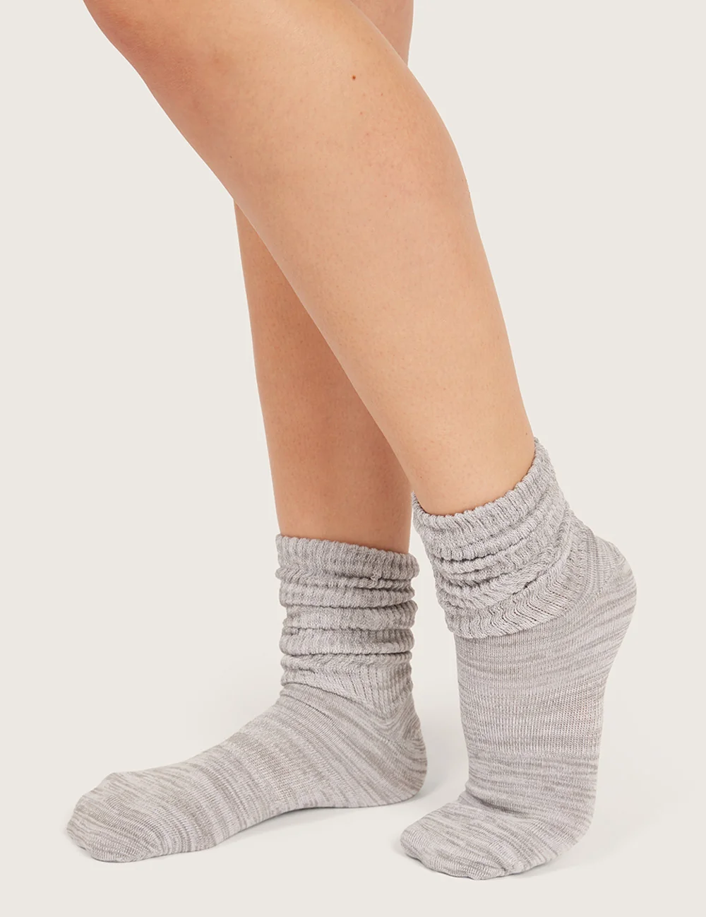 Boody Slouch Bambus Sokker i Light Grey Marl, set fra siden
