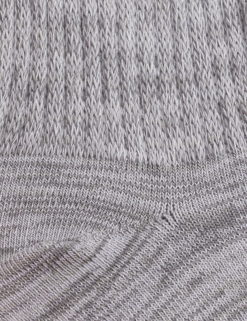 Boody Slouch Bambus Sokker i Light Grey Marl, nærbillede af ribstrik