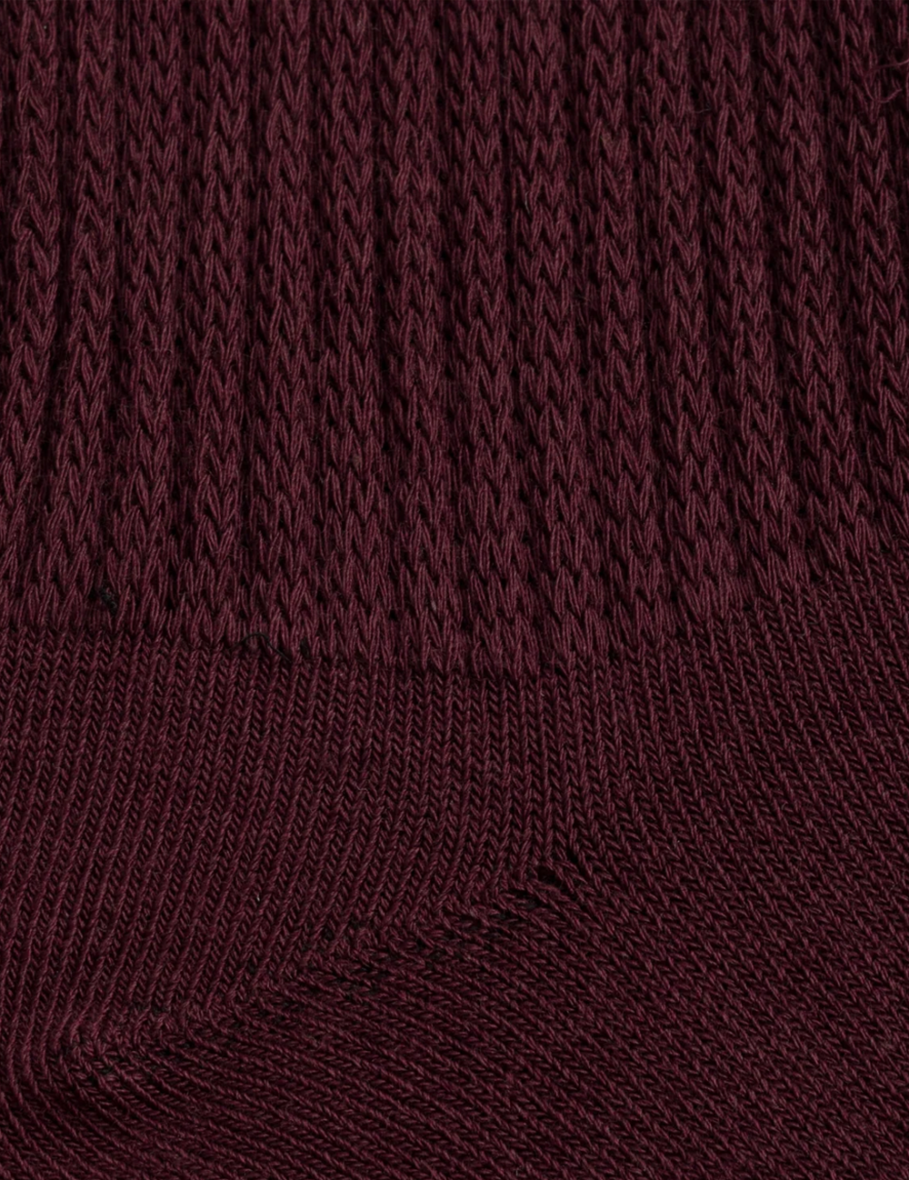 Boody Slouch Bambus Sokker i Mulberry, nærbillede af ribstrik