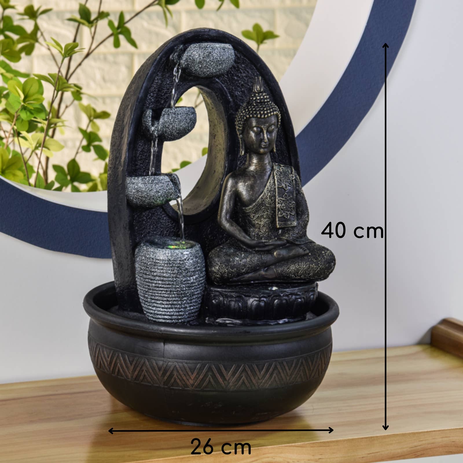Harmonie Buddha Fontæne med LED