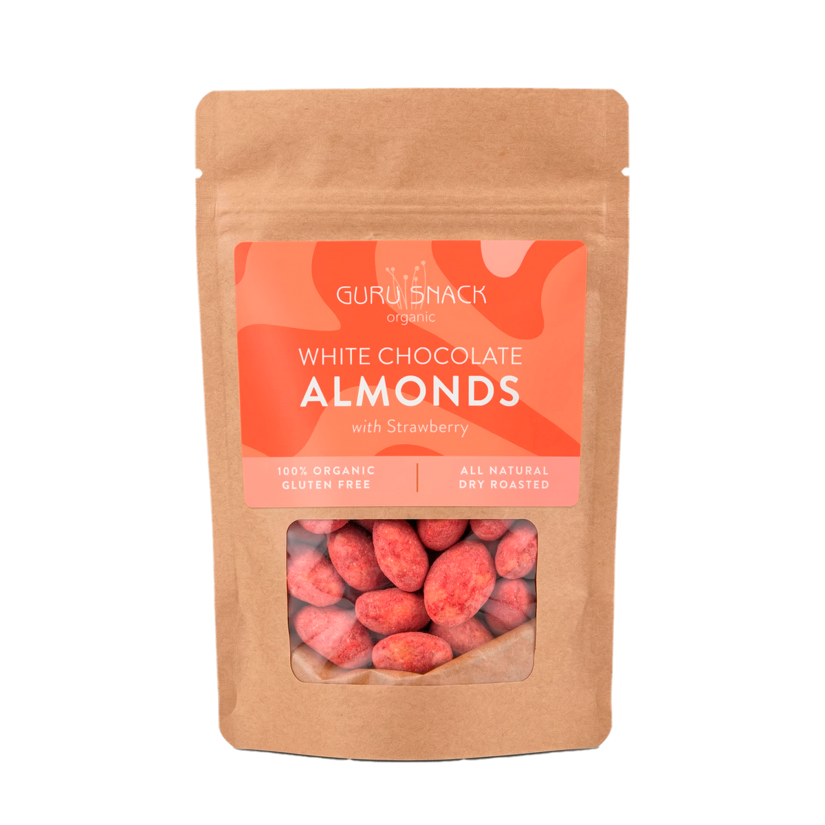 Guru Snack White Chocolate Almonds with Strawberry