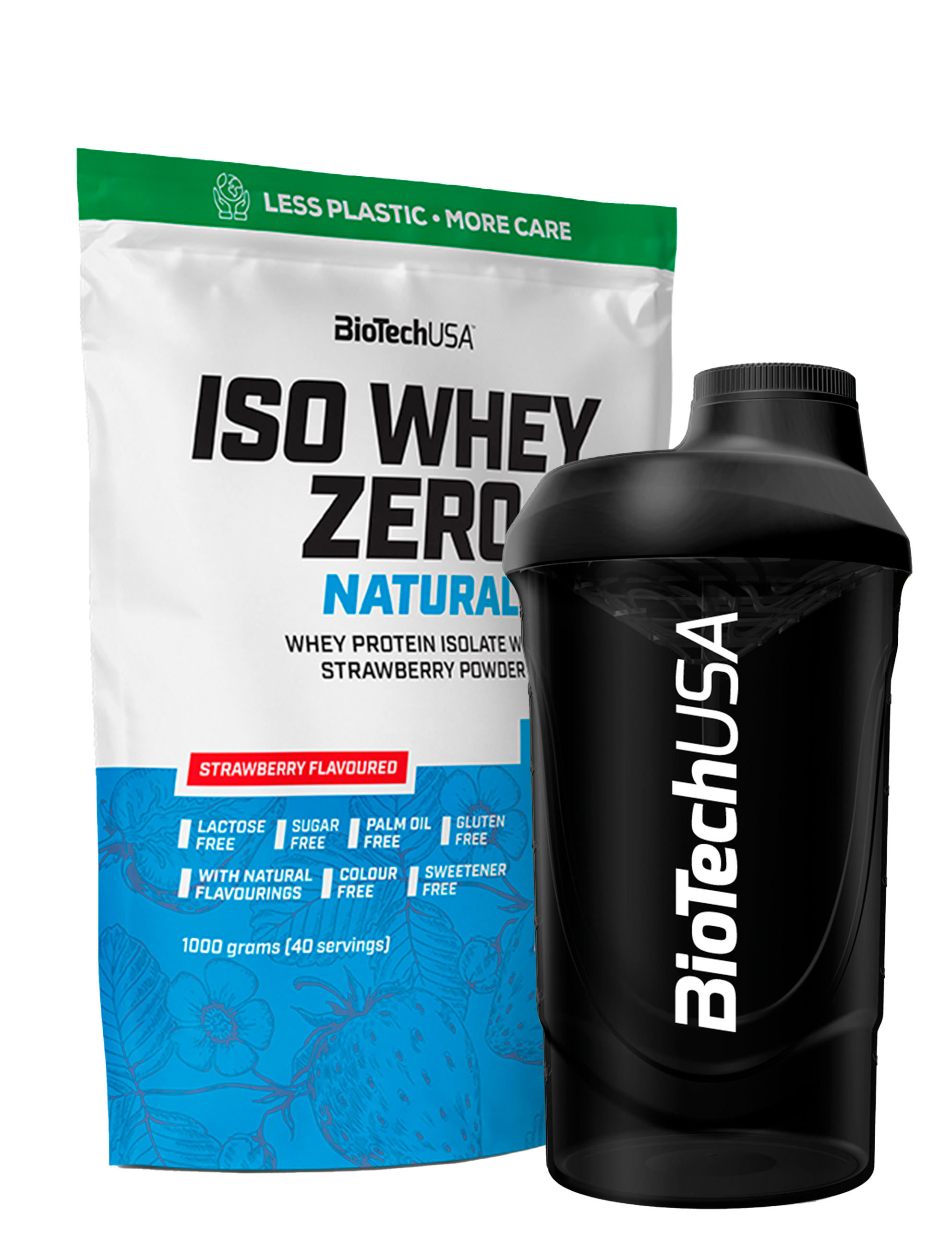 Iso Whey Zero Natural (1000g) + Valgfri Shaker