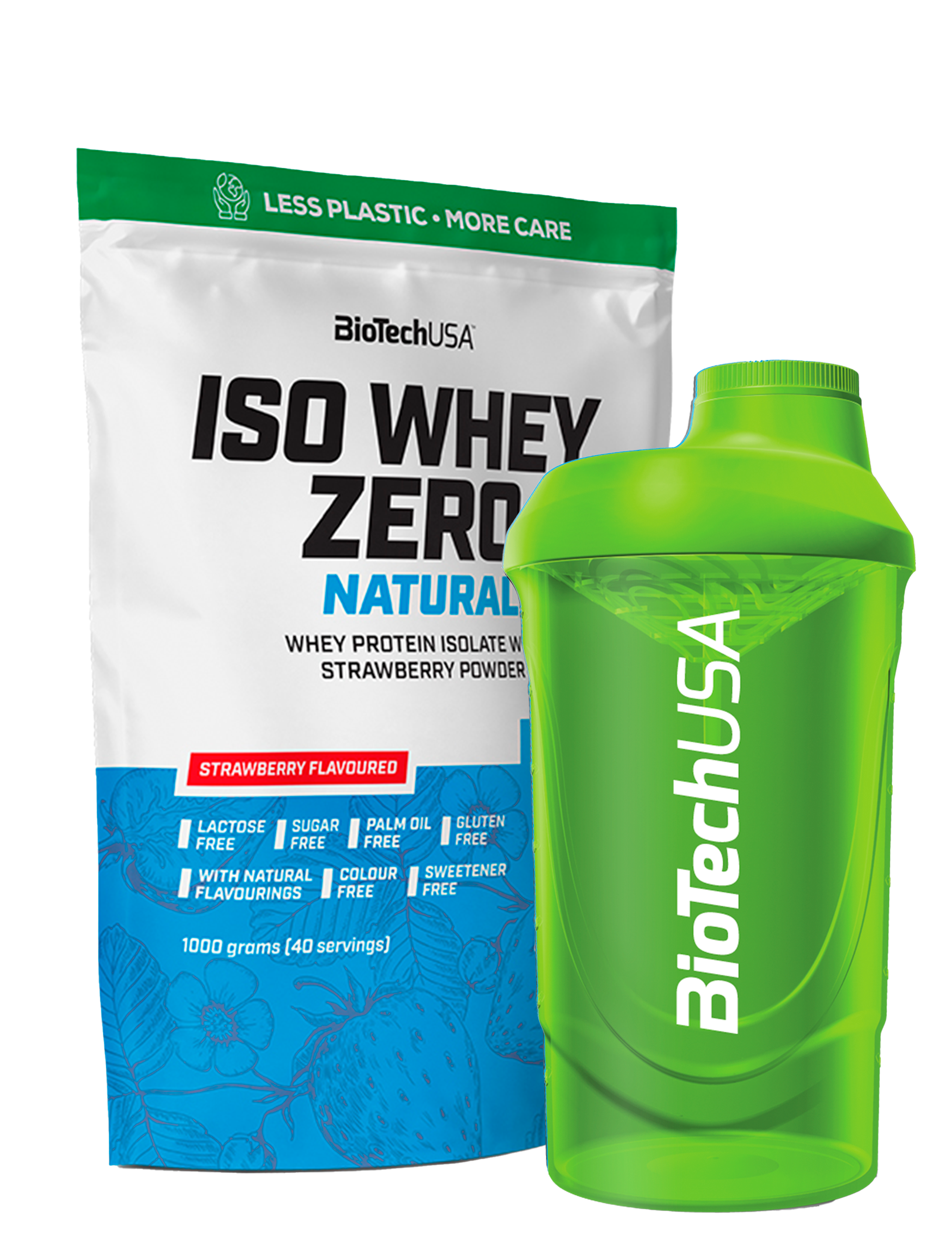 Iso Whey Zero Natural (1000g) + Valgfri Shaker