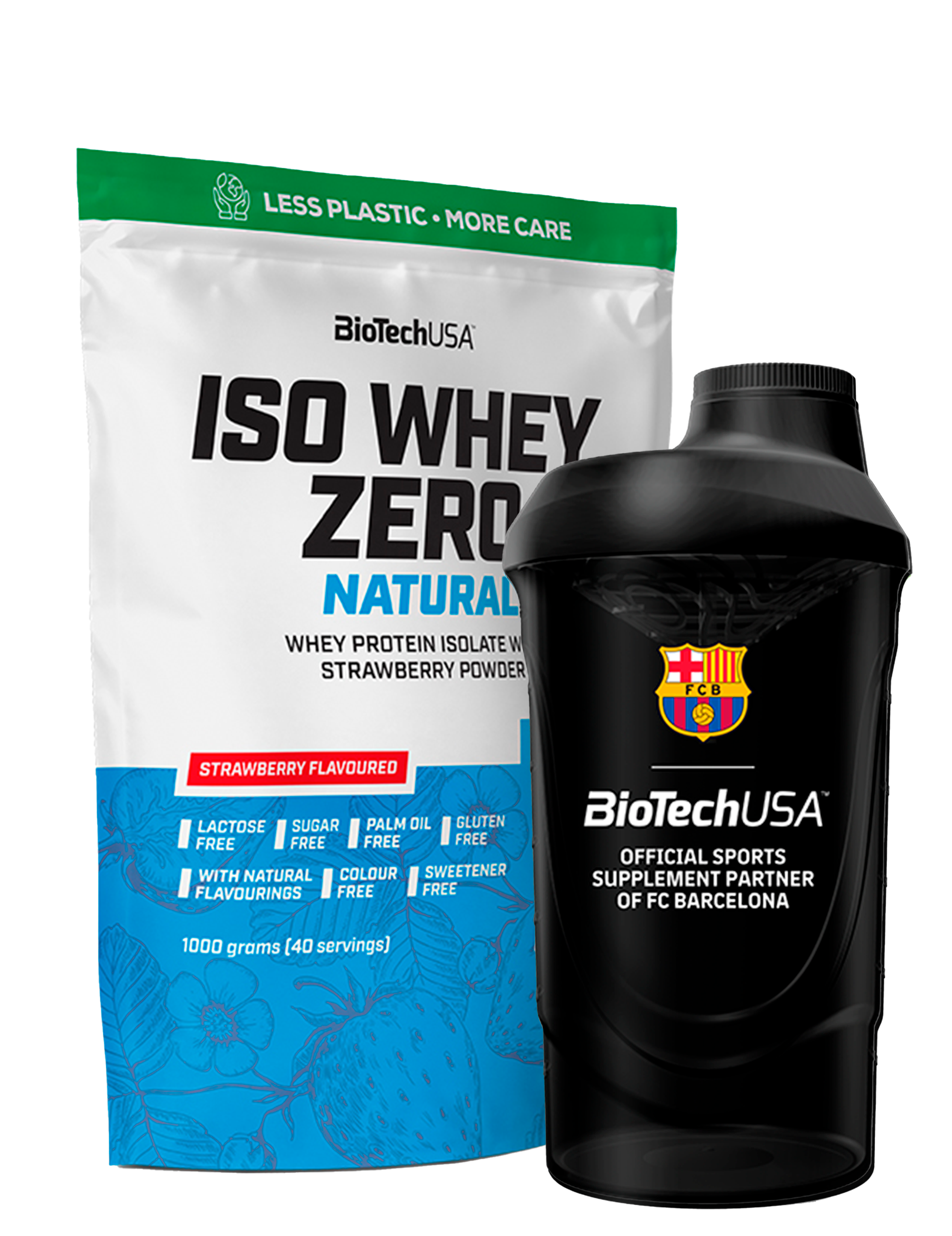 Iso Whey Zero Natural (1000g) + Valgfri Shaker