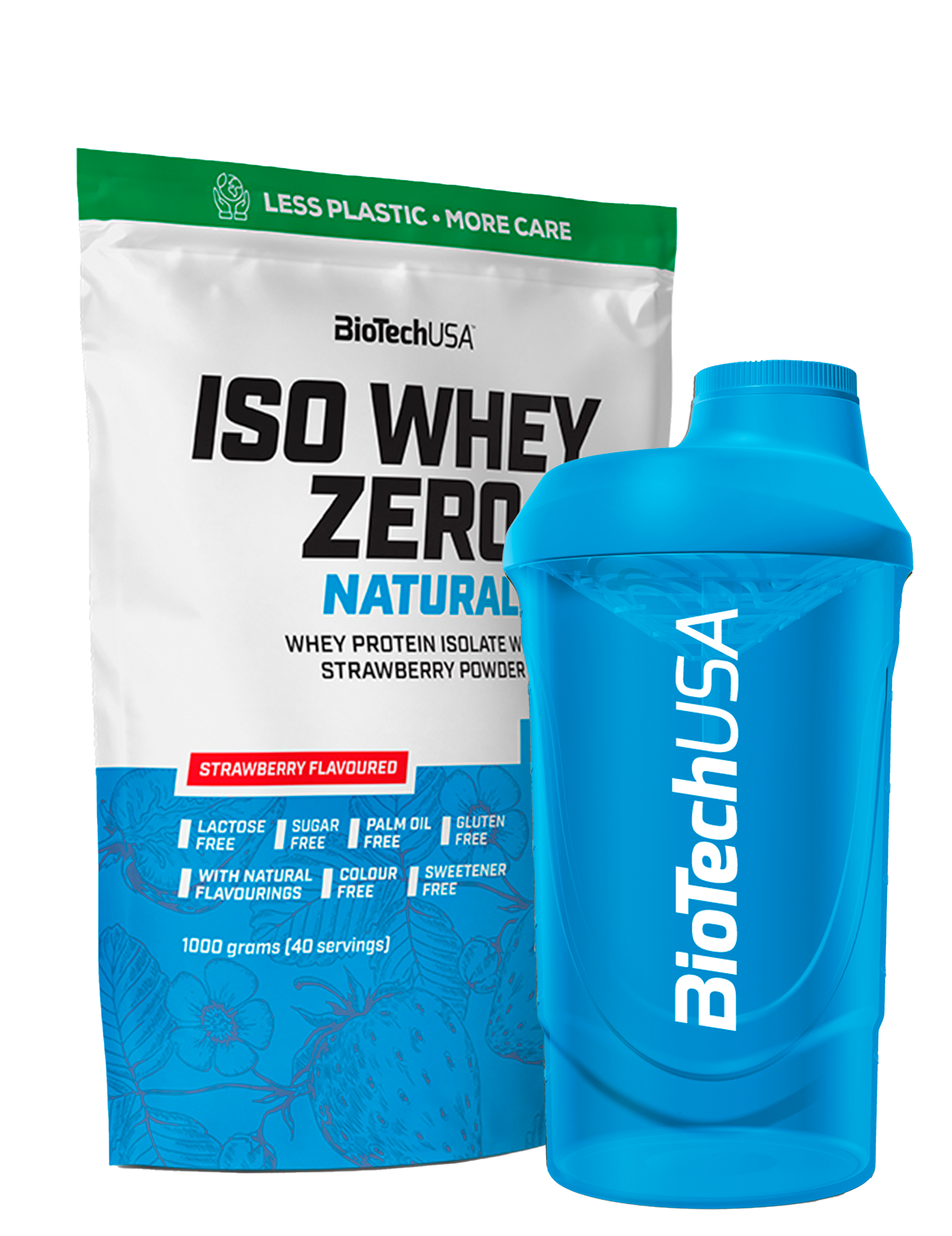 Iso Whey Zero Natural (1000g) + Valgfri Shaker