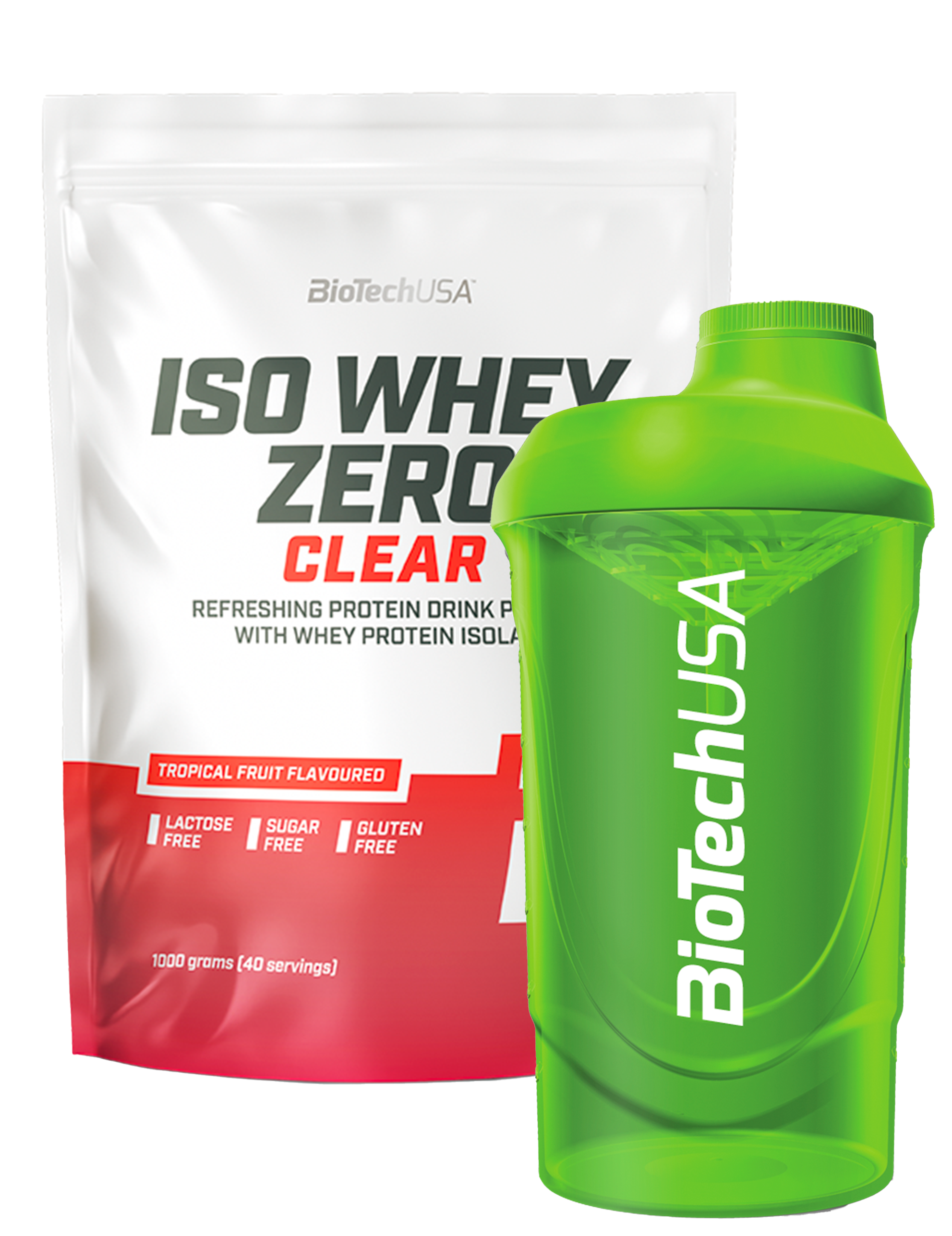 Iso Whey Zero Clear (1000g)+gratis valgfri Shaker