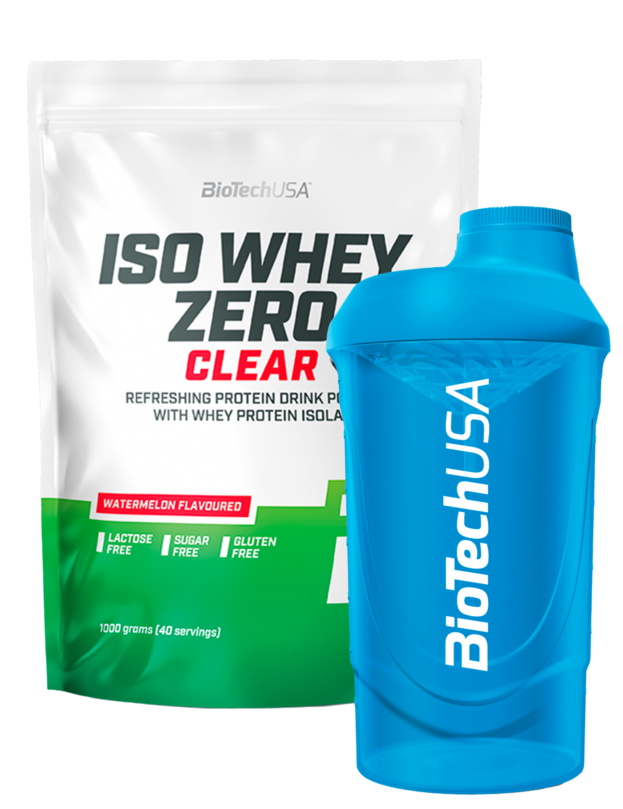 Iso Whey Zero Clear (1000g)+gratis valgfri Shaker