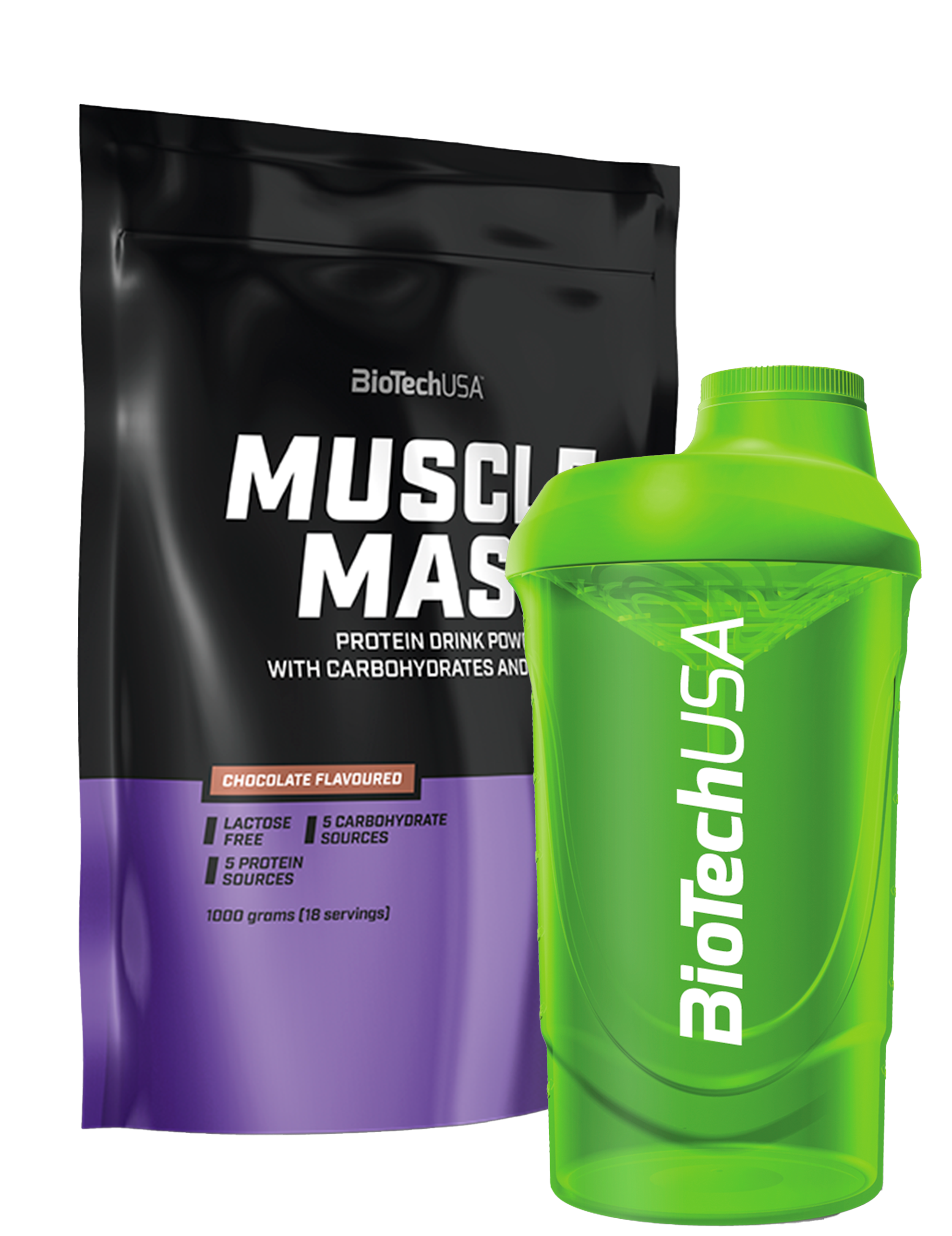 Muscle Mass (1000g)+gratis valgfri Shaker