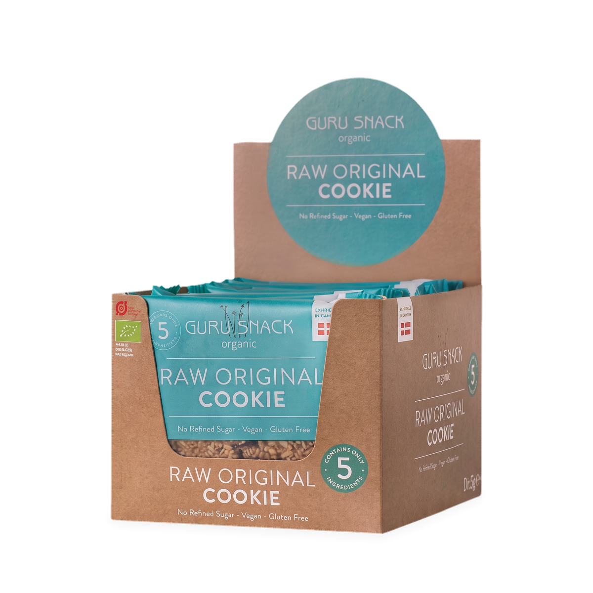 Guru Snack Raw Cookie Original – økologisk (12 pak)