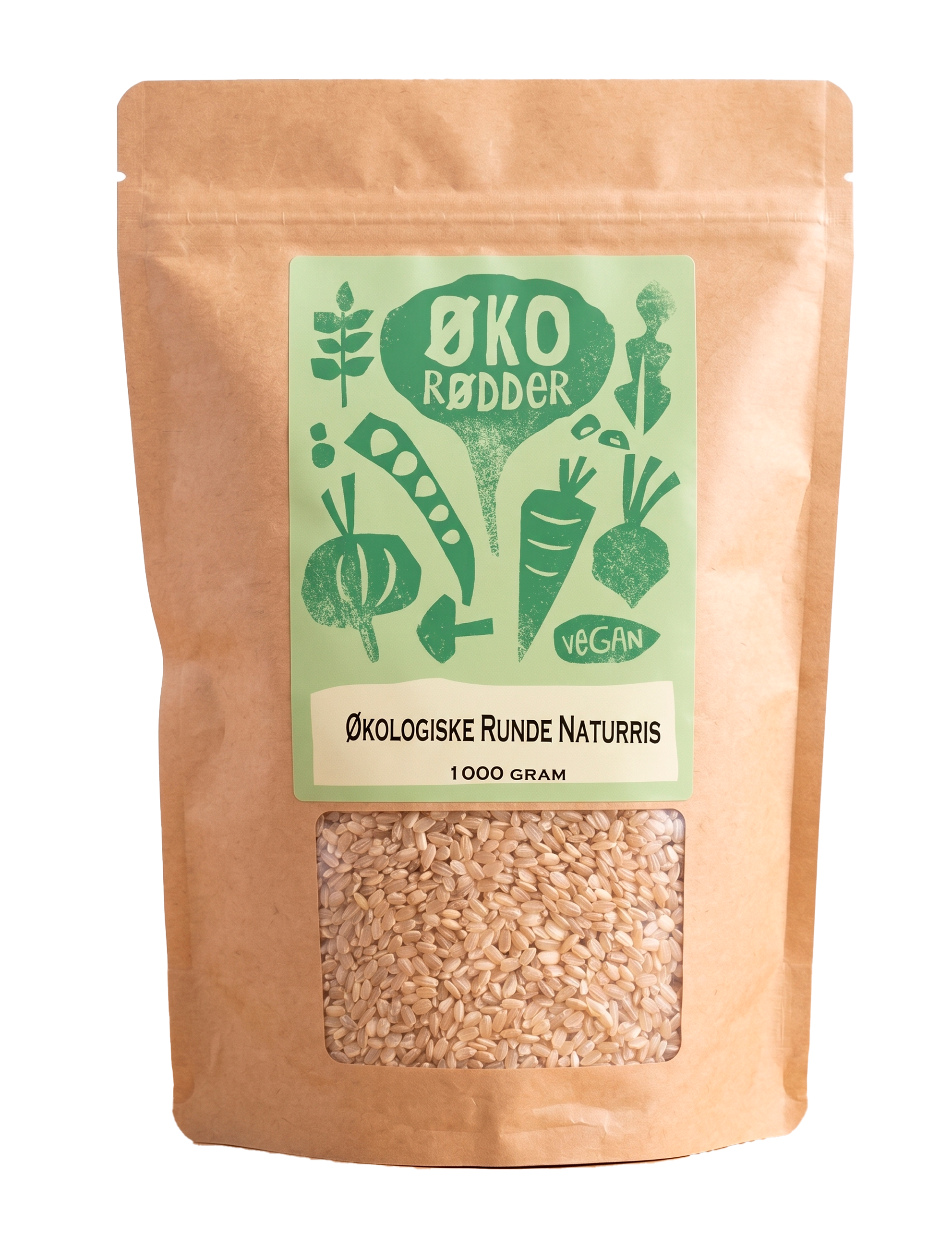 Økologiske Kortkornede fuldkornsris (1kg)