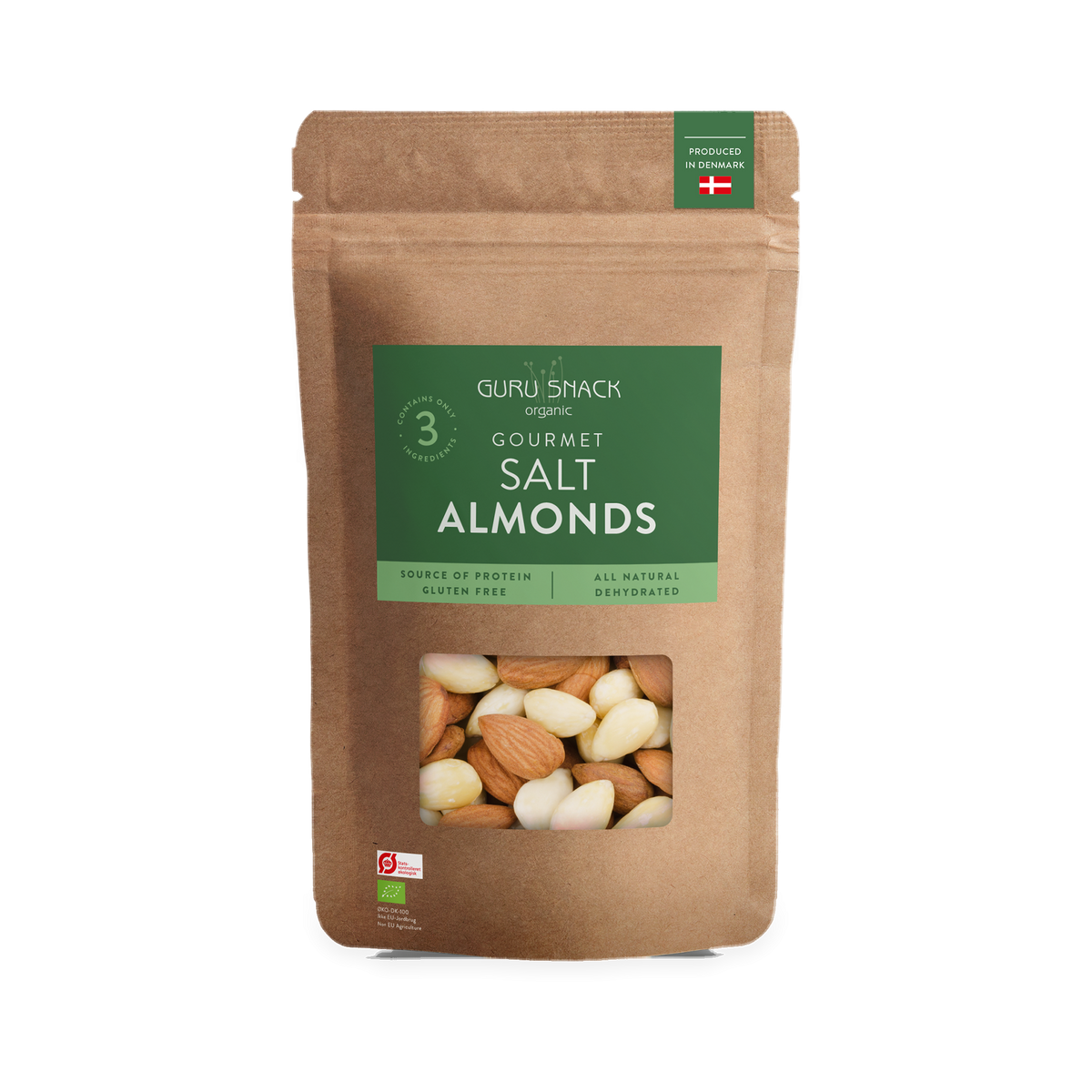 Guru Snack Gourmet Salt Almonds – økologisk