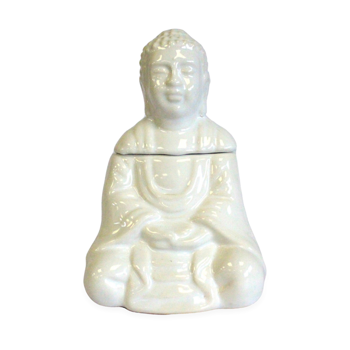 Guru Shop Siddende Buddha Oliebrænder Hvid