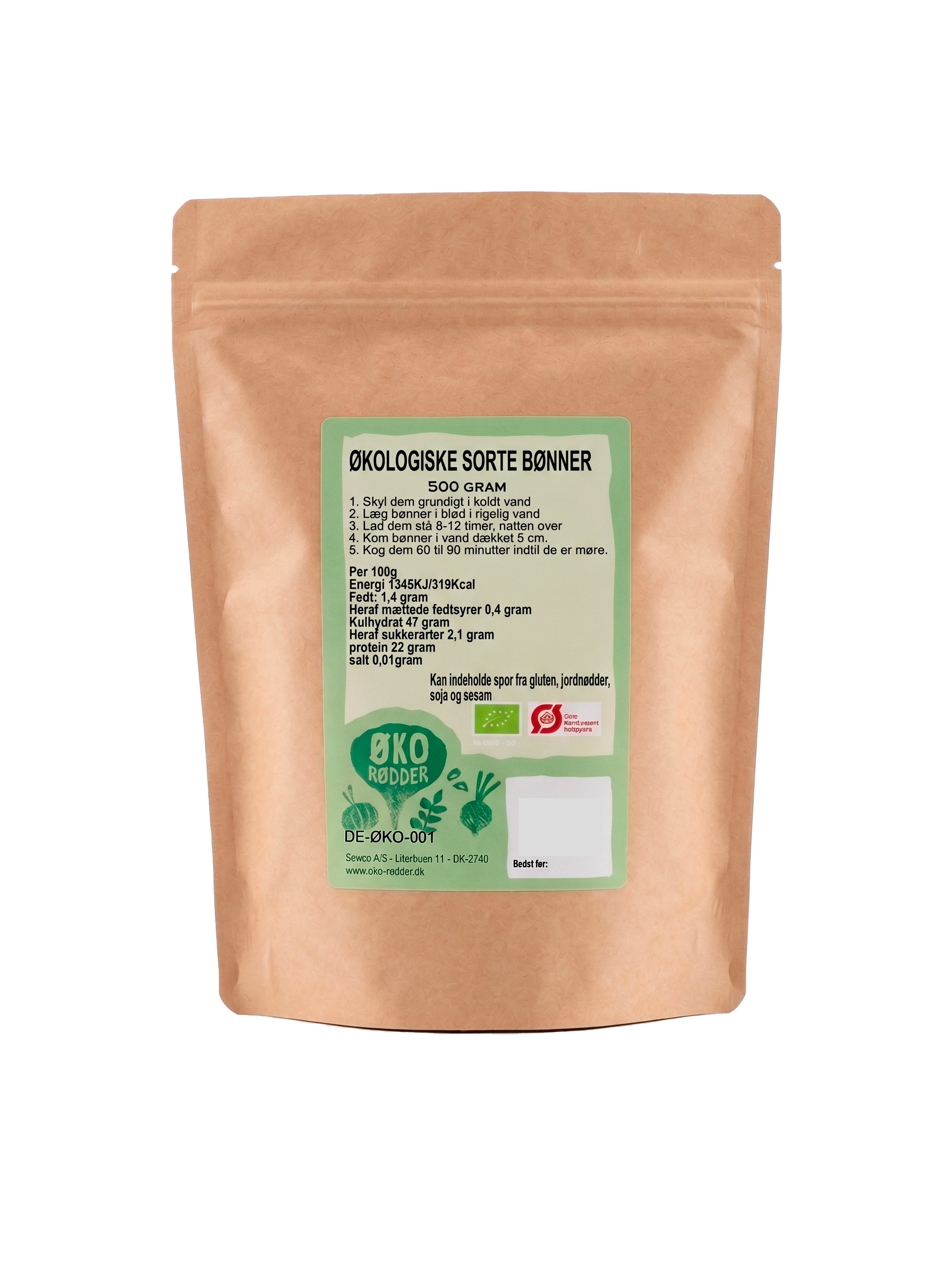 Økologiske Sorte bønner (500g)