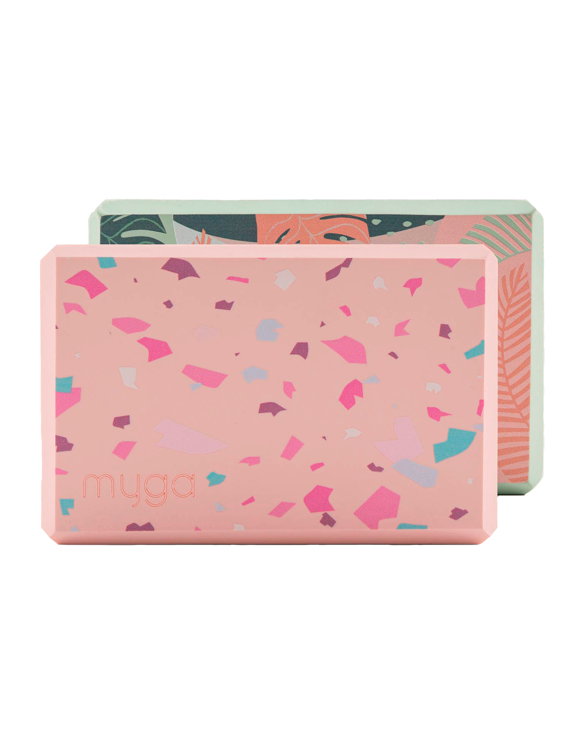 Yogablokke med terrazzo og palme design