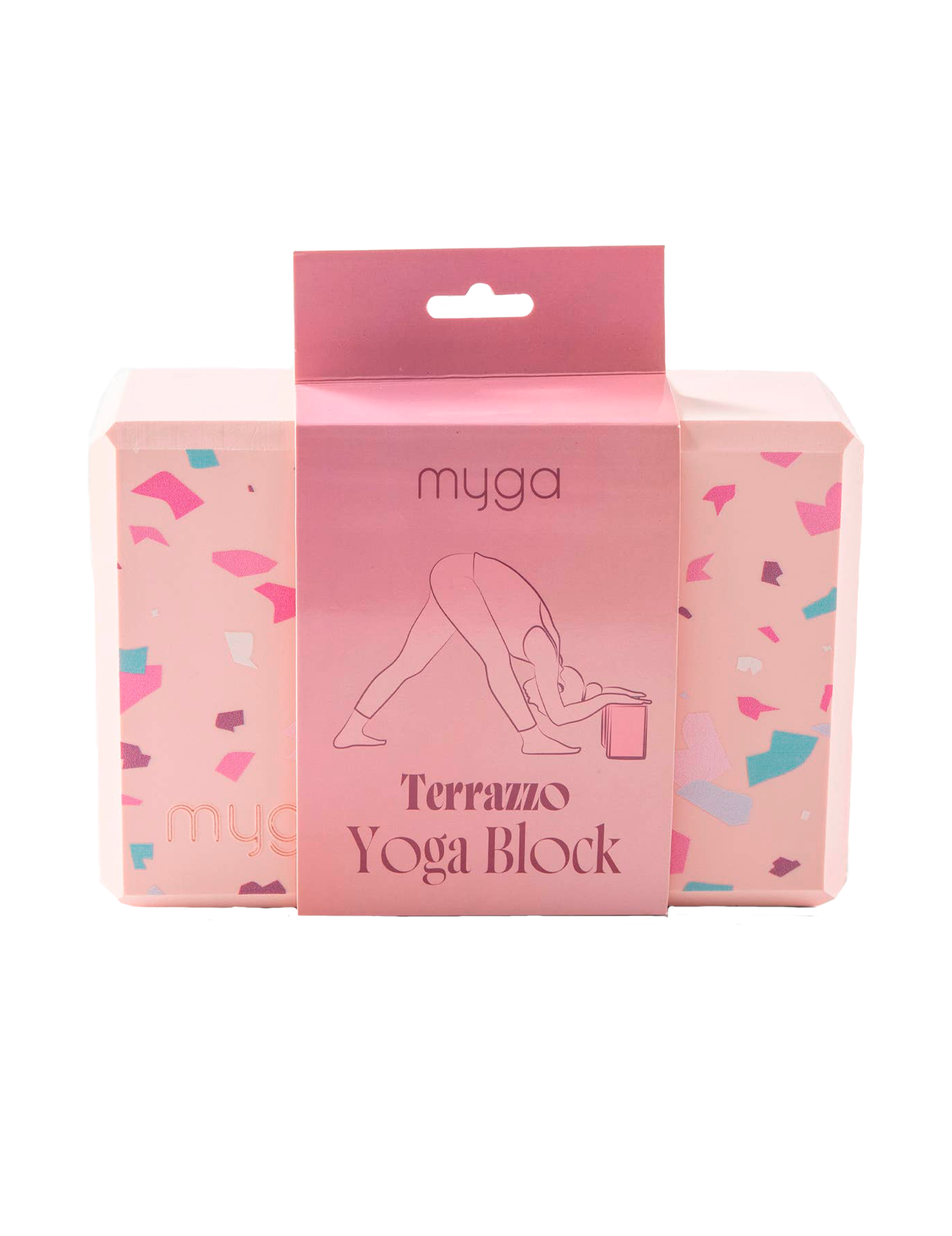 Yogablokke med terrazzo og palme design